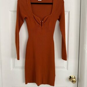 Abercrombie & Fitch Burnt Orange Long Sleeve Dress